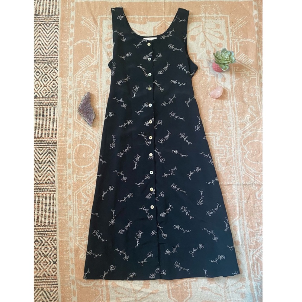 Vintage 90s / Button Down Maxi Dress